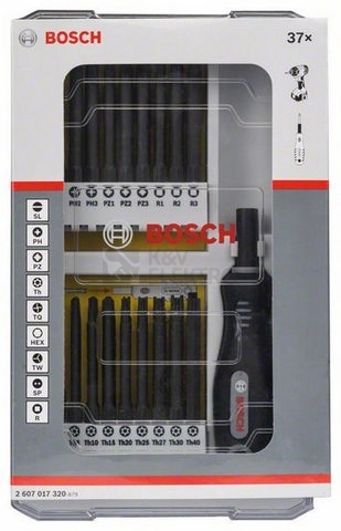 Obrázek produktu Sada bitů s rukojetí 37dílná Bosch 2.607.017.320 1