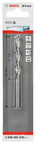 Obrázek produktu Vrták do kovu 6,0mm HSS-G DIN338 Bosch 2.608.585.926 0