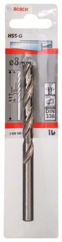 Obrázek produktu Vrták do kovu 8,0mm HSS-G DIN338 Bosch 2.608.585.932 0
