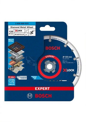 Obrázek produktu Diamantový řezný kotouč 125mm Bosch EXPERT Diamond Metal Wheel X-LOCK 2.608.900.533 22