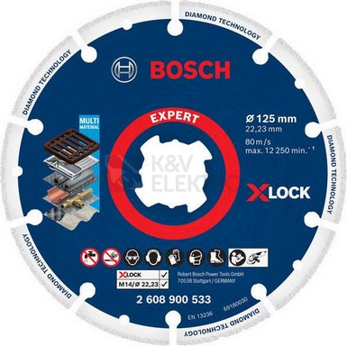 Obrázek produktu Diamantový řezný kotouč 125mm Bosch EXPERT Diamond Metal Wheel X-LOCK 2.608.900.533 25