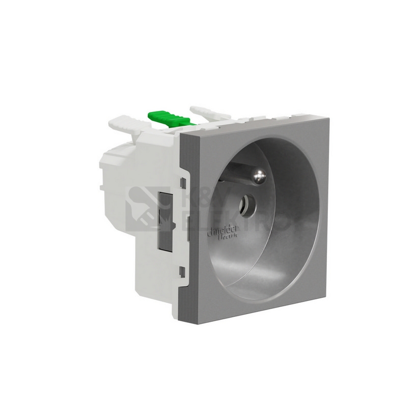 Obrázek produktu Schneider Electric Nová Unica zásuvka bezšroubová aluminium NU305930E 1