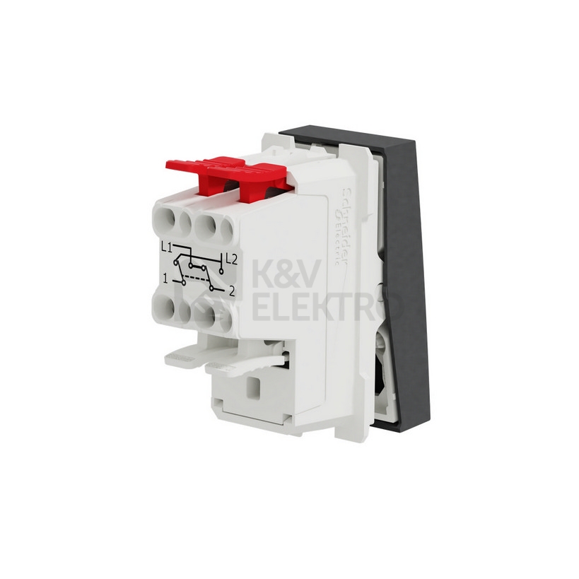 Obrázek produktu Schneider Electric Nová Unica křížový vypínač č.7 antracit NU310554 1modul 2