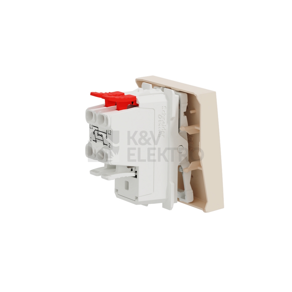 Obrázek produktu Schneider Electric Nová Unica křížový vypínač č.7 béžová NU320544 2