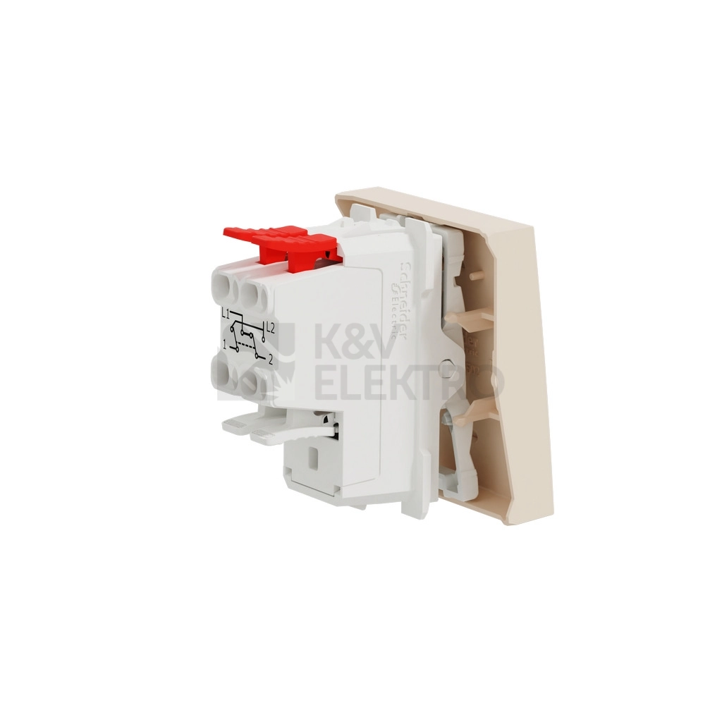 Obrázek produktu Schneider Electric Nová Unica křížový vypínač č.7 béžová NU320544 2