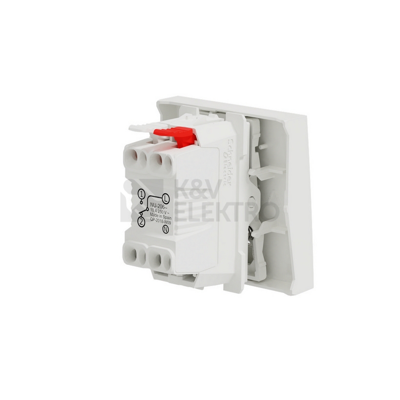 Obrázek produktu Schneider Electric Nová Unica tlačítko č.1/0 s orientační kontrolkou bílá NU320618N 2