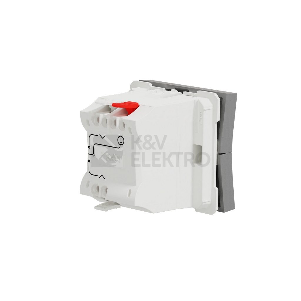 Obrázek produktu Schneider Electric Nová Unica žaluziový spínač aluminium NU320830 2