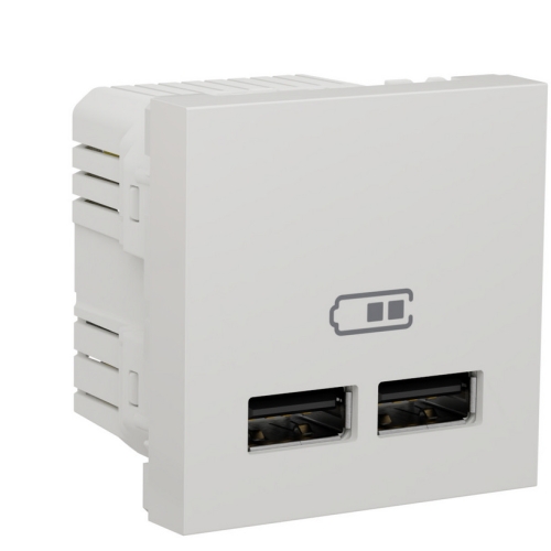 Levně Schneider Electric Nová Unica nabíječka USB adaptér 2,1A bílá NU341818