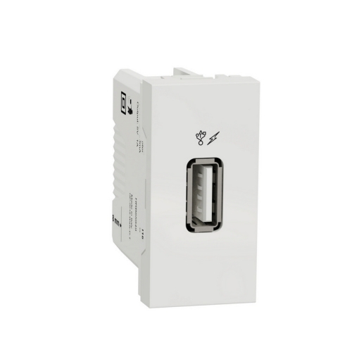 Levně Schneider Electric Nová Unica nabíječka USB adaptér 1A bílá NU342818 1modul