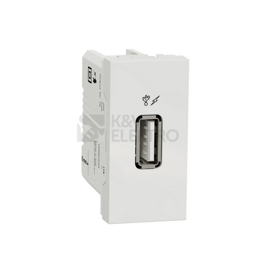Obrázek produktu Schneider Electric Nová Unica nabíječka USB adaptér 1A bílá NU342818 1modul 0
