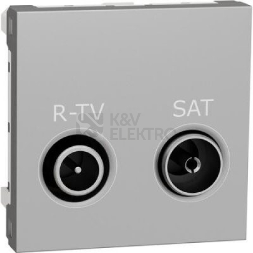 Schneider Electric Nová Unica televizní zásuvka TV/R+SAT individuální aluminium NU345430