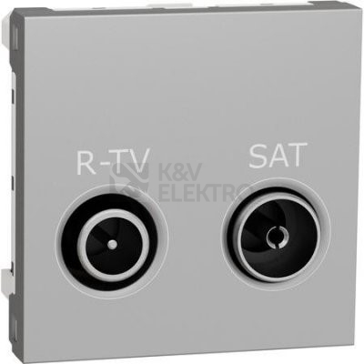Obrázek produktu Schneider Electric Nová Unica televizní zásuvka TV/R+SAT individuální aluminium NU345430 0