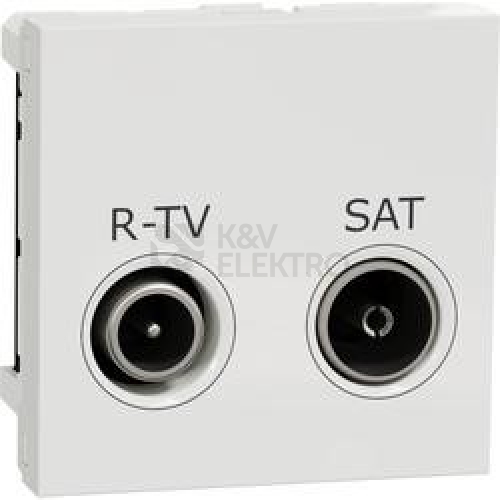 Schneider Electric Nová Unica televizní zásuvka TV/R+SAT průběžná bílá NU345618