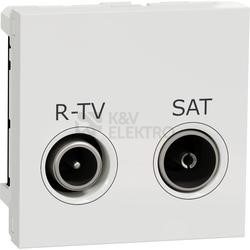 Obrázek produktu Schneider Electric Nová Unica televizní zásuvka TV/R+SAT průběžná bílá NU345618 0