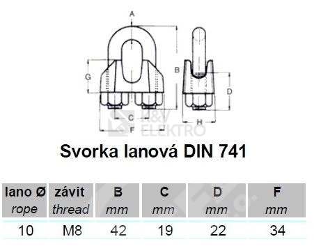 Obrázek produktu LANOVA SVORKA 10X42 M8/ZB VX 010042B 1