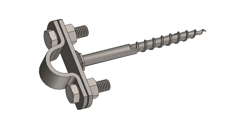 Držák trubky a jímače průměr 16 s vrutem 8x100mm D T TECHNIC DOTB vrut 100 nerez 443085