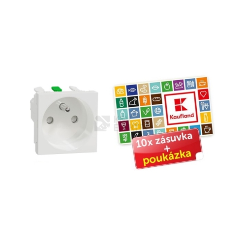  Schneider Electric Nová Unica zásuvka bílá balení 10ks + poukázka 100 Kč NU305918X10