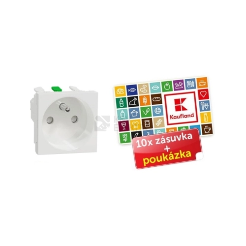Schneider Electric Nová Unica zásuvka bílá balení 10ks + poukázka 100 Kč NU305918X10