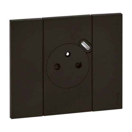 Bticino Living now zásuvka 2P+T s USB C nabíječkou 1,5A černá KG4142USB (obrázek 3)