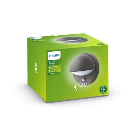 Venkovní nástěnné svítidlo Philips June E27 12W IP44 s pohybovým čidlem antracit (obrázek 3)