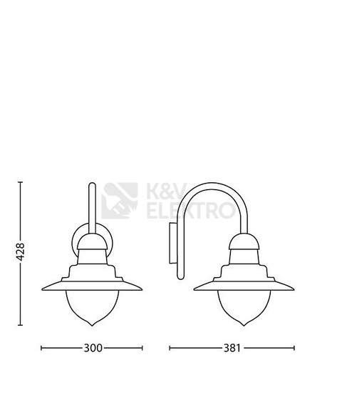 Obrázek produktu Venkovní nástěnné svítidlo Philips Raindrop E27 60W IP44 rez 1