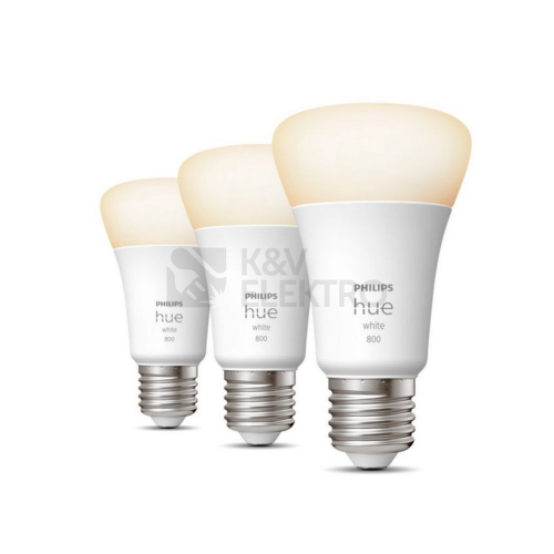 LED žárovka E27 Philips Hue 3ks 9W (60W) teplá bílá (2700K) stmívatelná