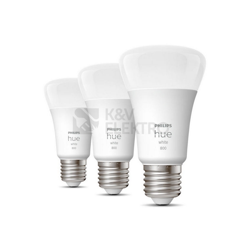 Obrázek produktu LED žárovka E27 Philips Hue 3ks 9W (60W) teplá bílá (2700K) stmívatelná 1