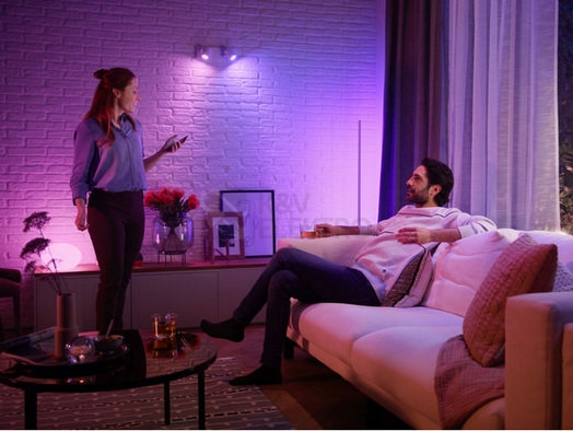 Obrázek produktu Propojovací zařízení Philips Hue BRIDGE a 3 ks LED žárovek GU10 4,3W (50W) White and Color Ambiance (2000-6500K/RGB) stmívatelné 3