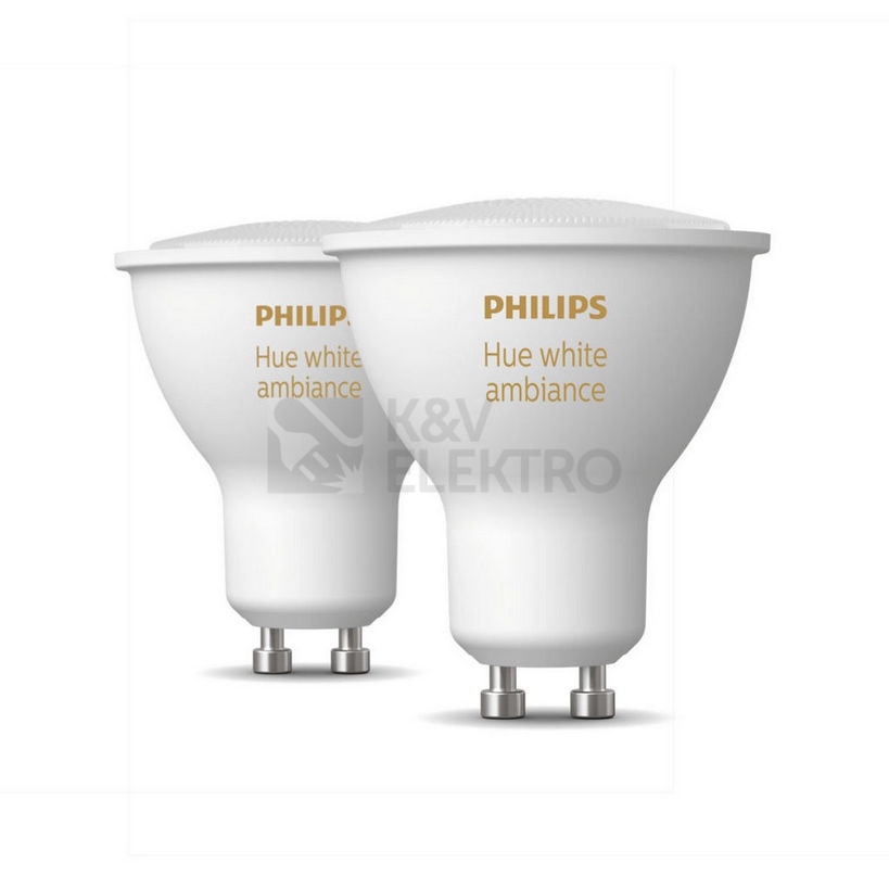 Obrázek produktu LED žárovka GU10 Philips Hue 2ks 4,3W (50W) White Ambiance (2200-6500K) stmívatelná 1