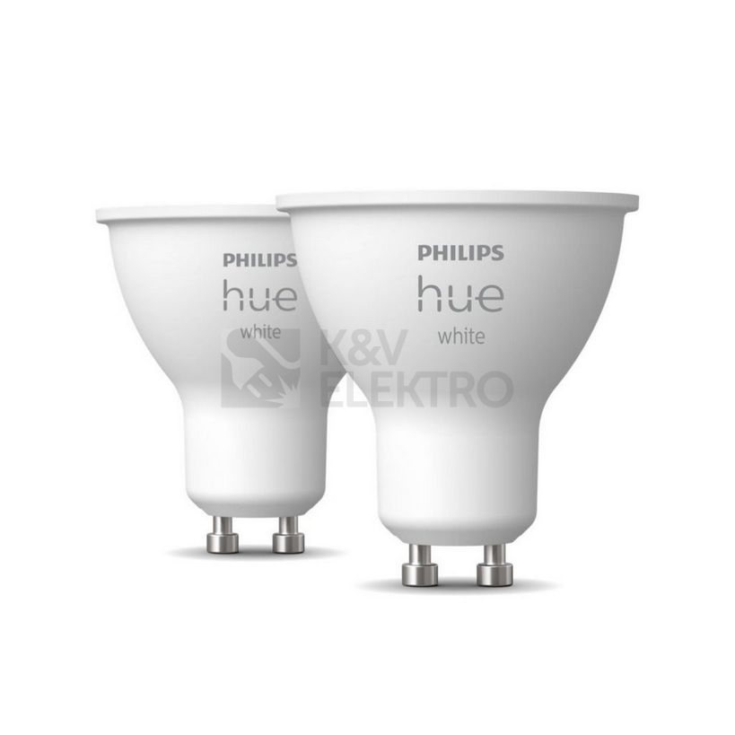 Obrázek produktu LED žárovka GU10 Philips Hue 2ks 5,2W (50W) teplá bílá (2700K) stmívatelná 0