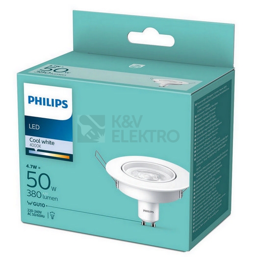 Obrázek produktu Podhledové svítidlo Philips LEDspot GU10 4,7W 430lm 4000K neutrální bílá 1