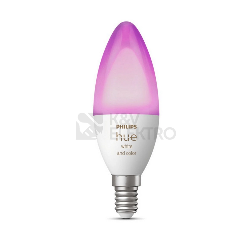 Obrázek produktu LED žárovka E14 Philips Hue 5,3W (60W) White and Color Ambiance (2000-6500K/RGB) stmívatelná svíčka 0
