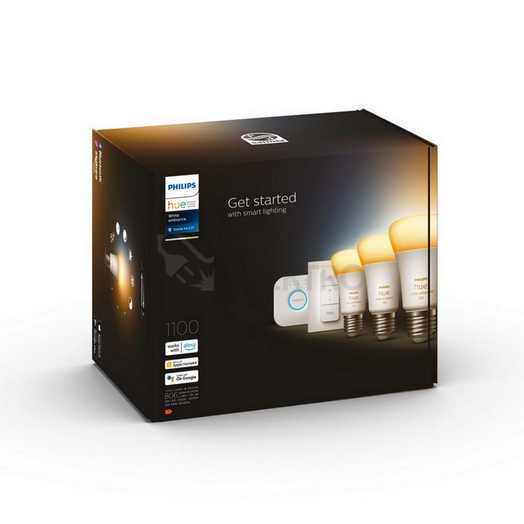 Obrázek produktu Propojovací zařízení Philips Hue BRIDGE a 3 ks LED žárovek E27 8W (75W) White Ambiance (2200-6500K) stmívatelné 4