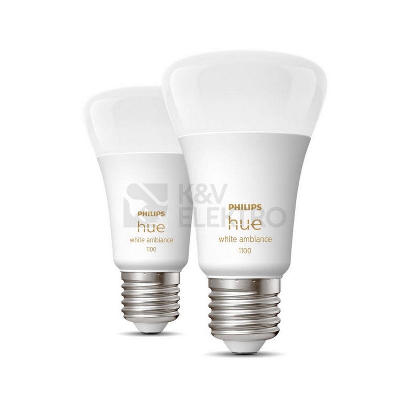 Obrázek produktu LED žárovka E27 Philips Hue 2ks 8W (75W) White Ambiance (2200-6500K) stmívatelná 1