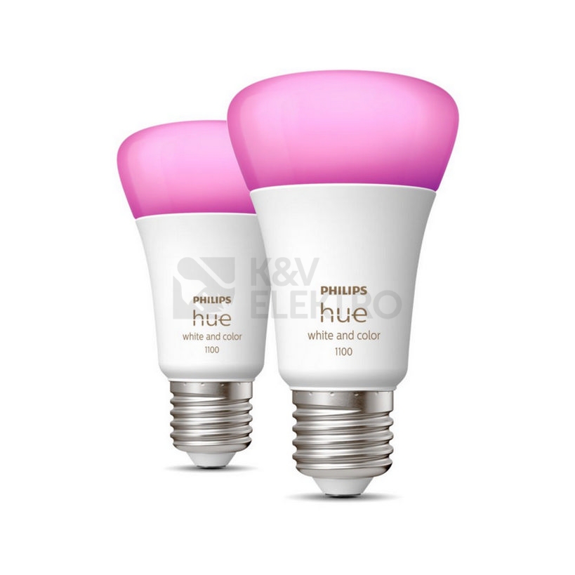 Obrázek produktu LED žárovka E27 Philips Hue 2ks 9W (75W) White and Color Ambiance (2000-6500K/RGB) stmívatelná 0