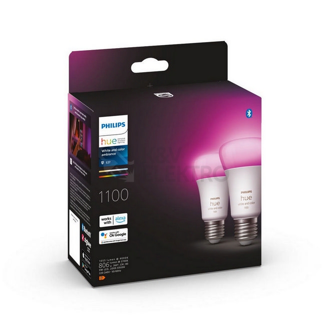 Obrázek produktu LED žárovka E27 Philips Hue 2ks 9W (75W) White and Color Ambiance (2000-6500K/RGB) stmívatelná 3