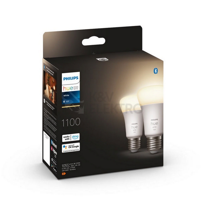 Obrázek produktu LED žárovka E27 Philips Hue 2ks 9,5W (75W) teplá bílá (2700K) stmívatelná 3