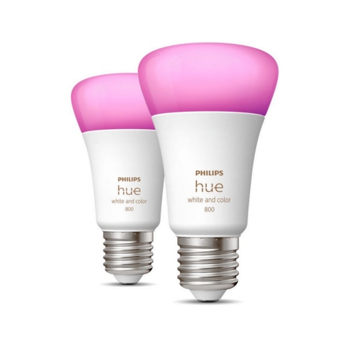 Levně LED žárovka E27 Philips Hue 2ks 6,5W (60W) White and Color Ambiance (2000-6500K/RGB) stmívatelná