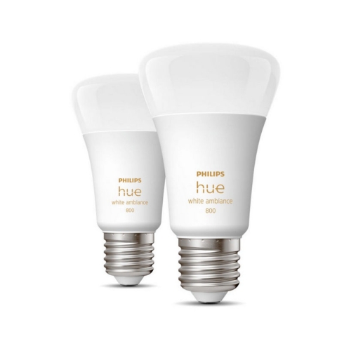LED žárovka E27 Philips Hue 2ks 6W (60W) White Ambiance (2200-6500K) stmívatelná