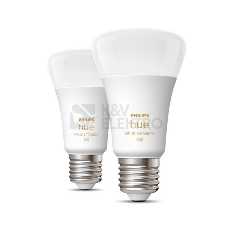 Obrázek produktu LED žárovka E27 Philips Hue 2ks 6W (60W) White Ambiance (2200-6500K) stmívatelná 1