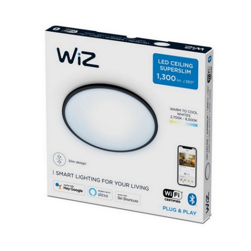 LED stropní svítidlo WiZ Super Slim 14W 2700-6500K černá