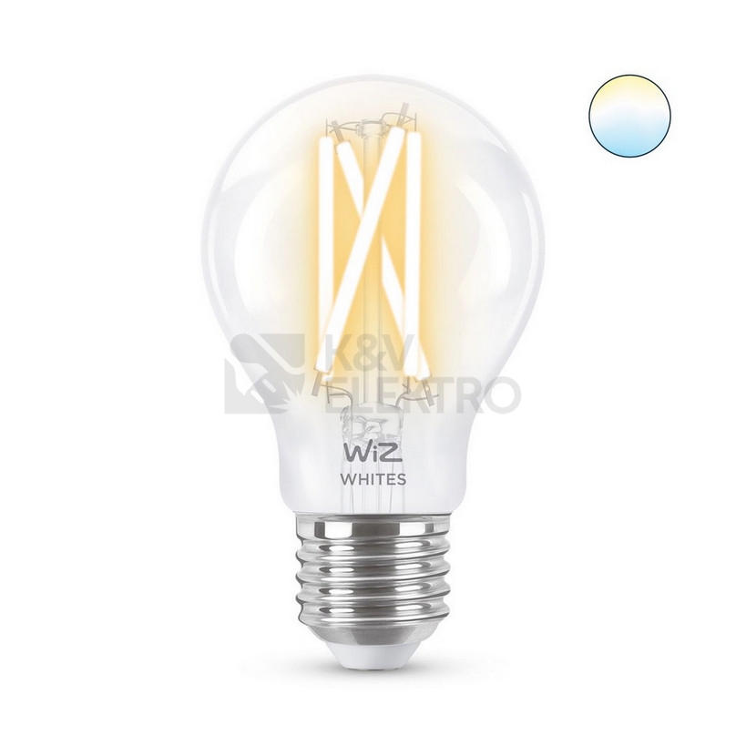 Obrázek produktu Chytrá LED žárovka E27 WiZ Filament A60 8W (60W) 2700-6500K WiFi stmívatelná 0