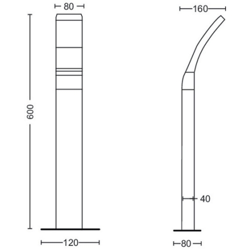SVIT. SPLAY PEDESTAL ANTHRACITE 12W 27K