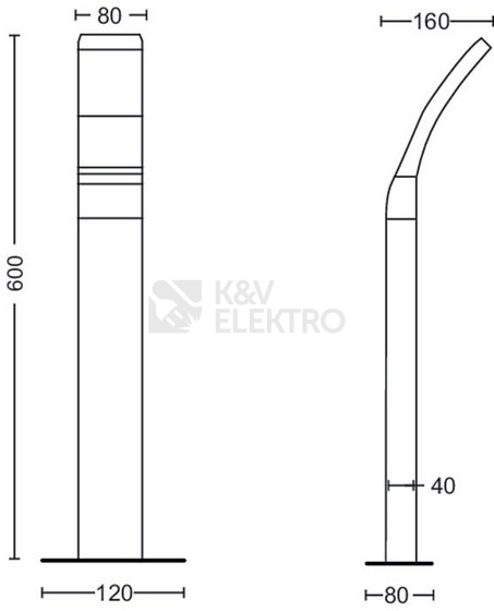 Obrázek produktu SVIT. SPLAY PEDESTAL ANTHRACITE 12W 27K 1