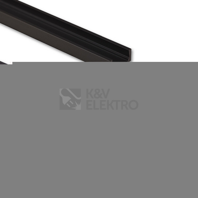 Obrázek produktu Přisazený hliníkový profil černý PG2 16x8mm s černým difuzorem 2m McLED ML-761.023.74.2 1