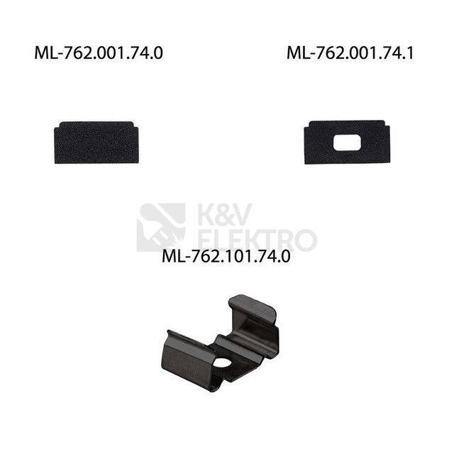 Obrázek produktu Přisazený hliníkový profil černý PG2 16x8mm s černým difuzorem 2m McLED ML-761.023.74.2 2