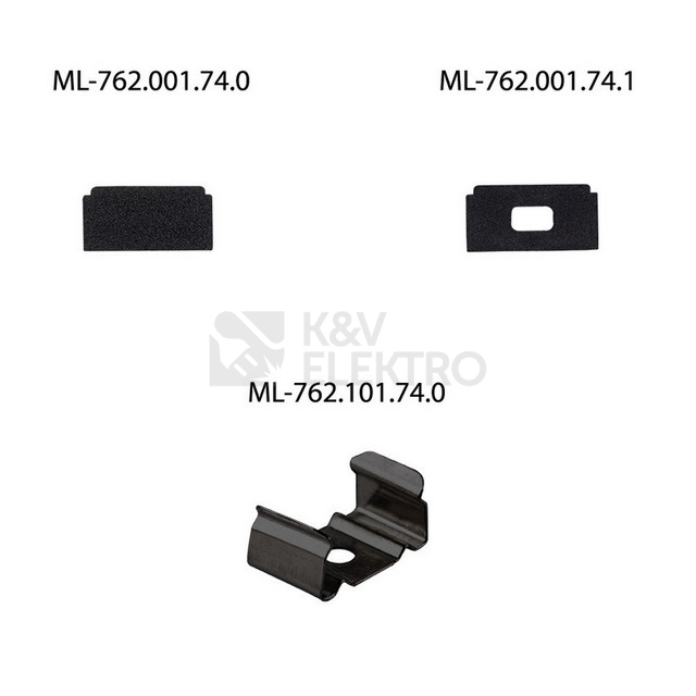 Obrázek produktu Přisazený hliníkový profil černý PG2 16x8mm s černým difuzorem 2m McLED ML-761.023.74.2 3