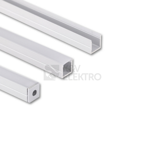 Přisazený hliníkový profil McLED PW 11x11mm včetně mléčného difuzoru 2m ML-761.014.74.2
