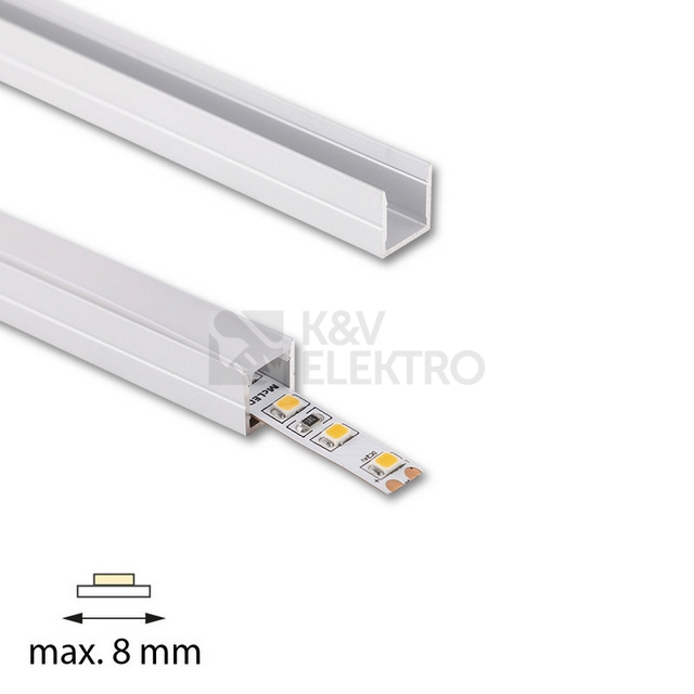 Obrázek produktu Přisazený hliníkový profil McLED PW 11x11mm včetně mléčného difuzoru 2m ML-761.014.74.2 1