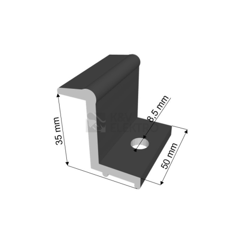  Hliníkový krajní úchyt solárních panelů HKU35 černý ELOX